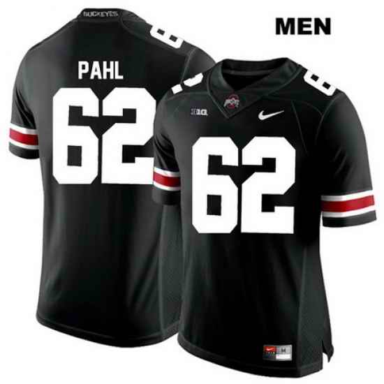 Brandon Pahl Ohio State Buckeyes Nike Authentic White Font Mens  62 Stitched Black College Football Jersey Jersey